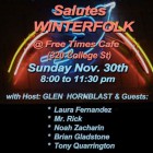 Nashville Bound Salutes Winterfolk – 11/30/14 – Toronto, Ont – Freetmes Cafe