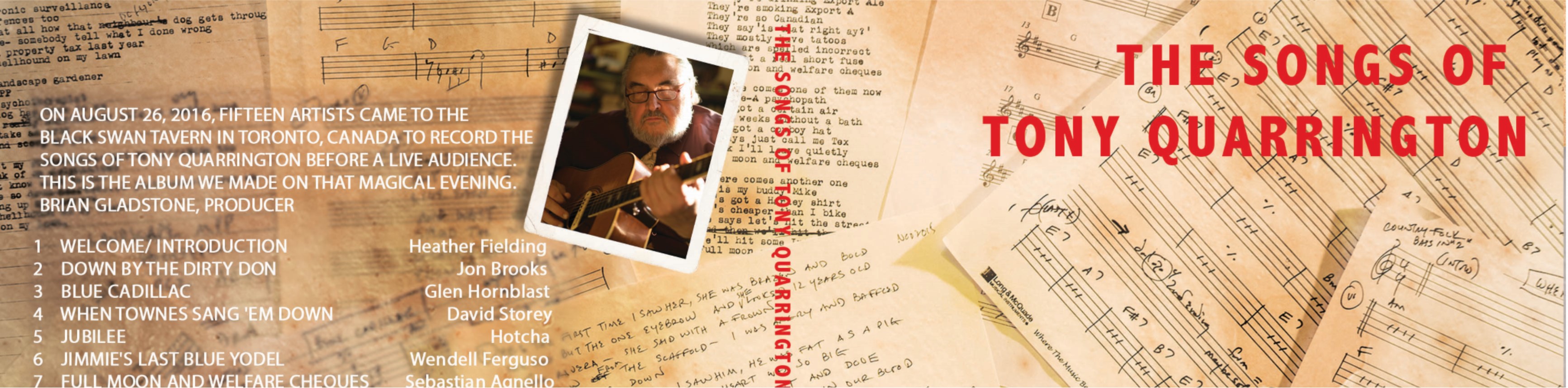 Live Album Release The Songs of Tony Quarrington