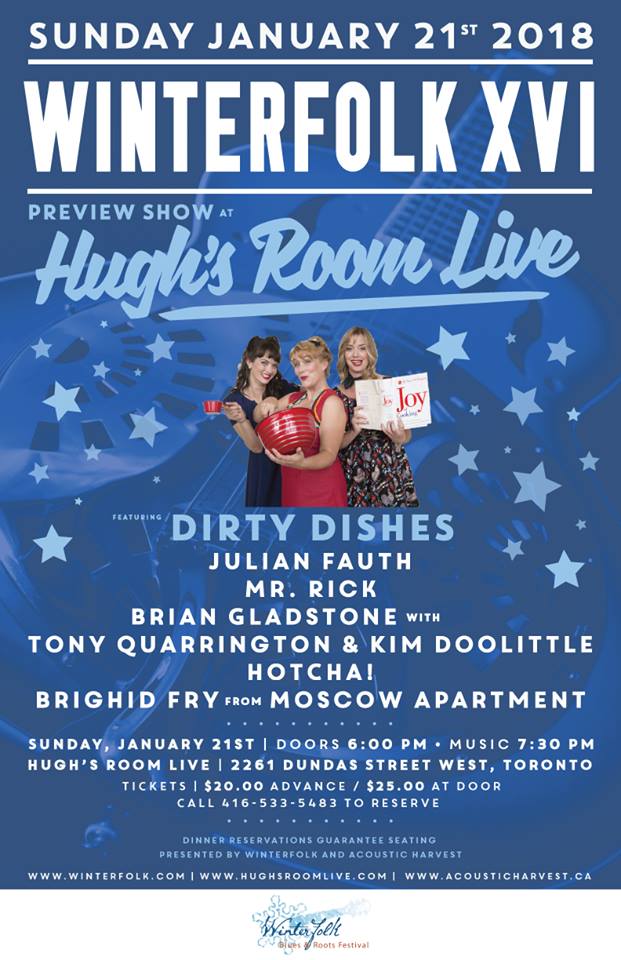 Acoustic Harvest & Winterfolk: WF Preview Jan 21@Hugh’s Room Live
